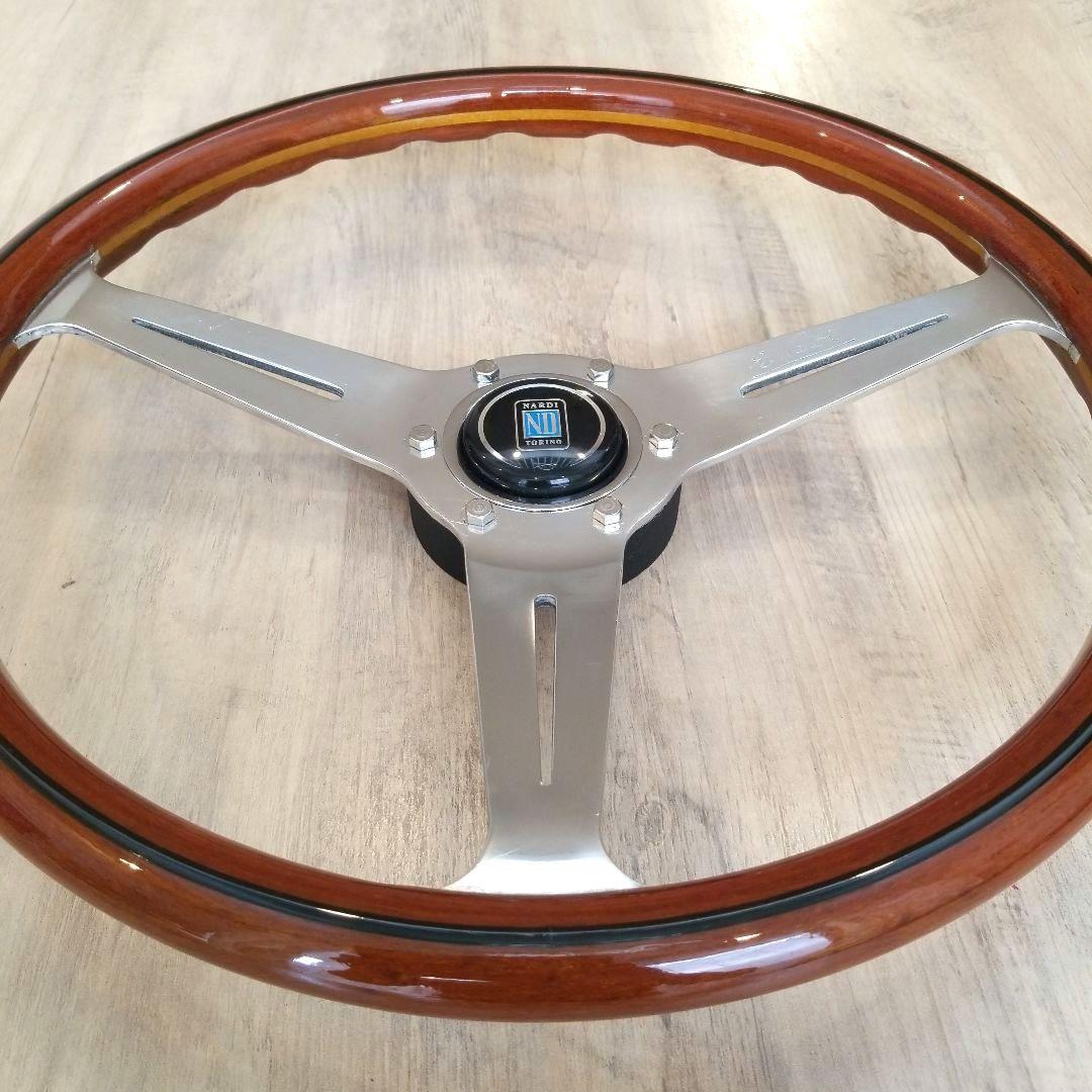 NARDI★ナルディクラシックウッドポリッシュステアリング/【当時物】37Φ