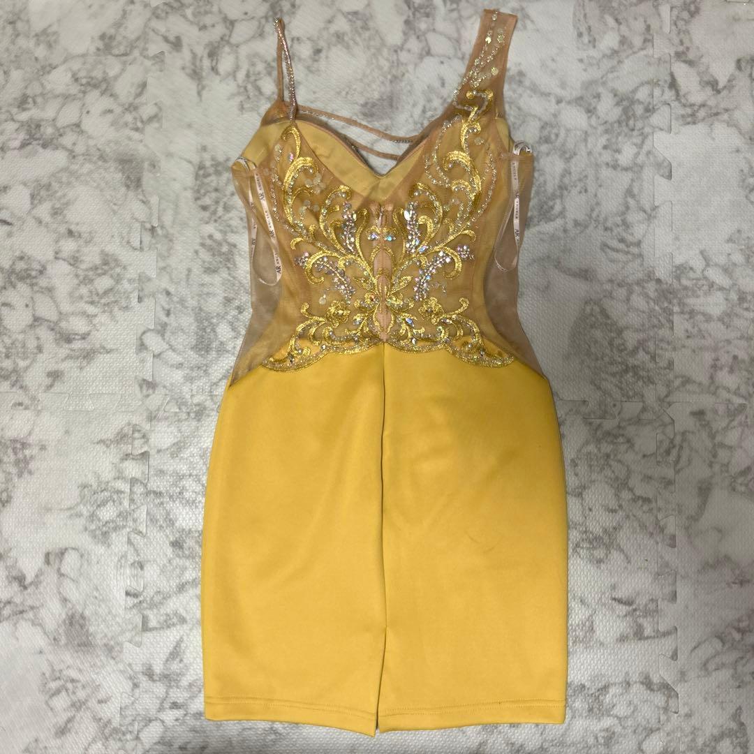 Angel R ドレス イエロー ビーズ刺繍