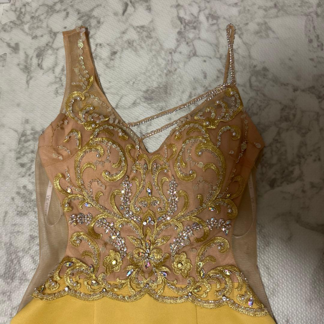 Angel R ドレス イエロー ビーズ刺繍