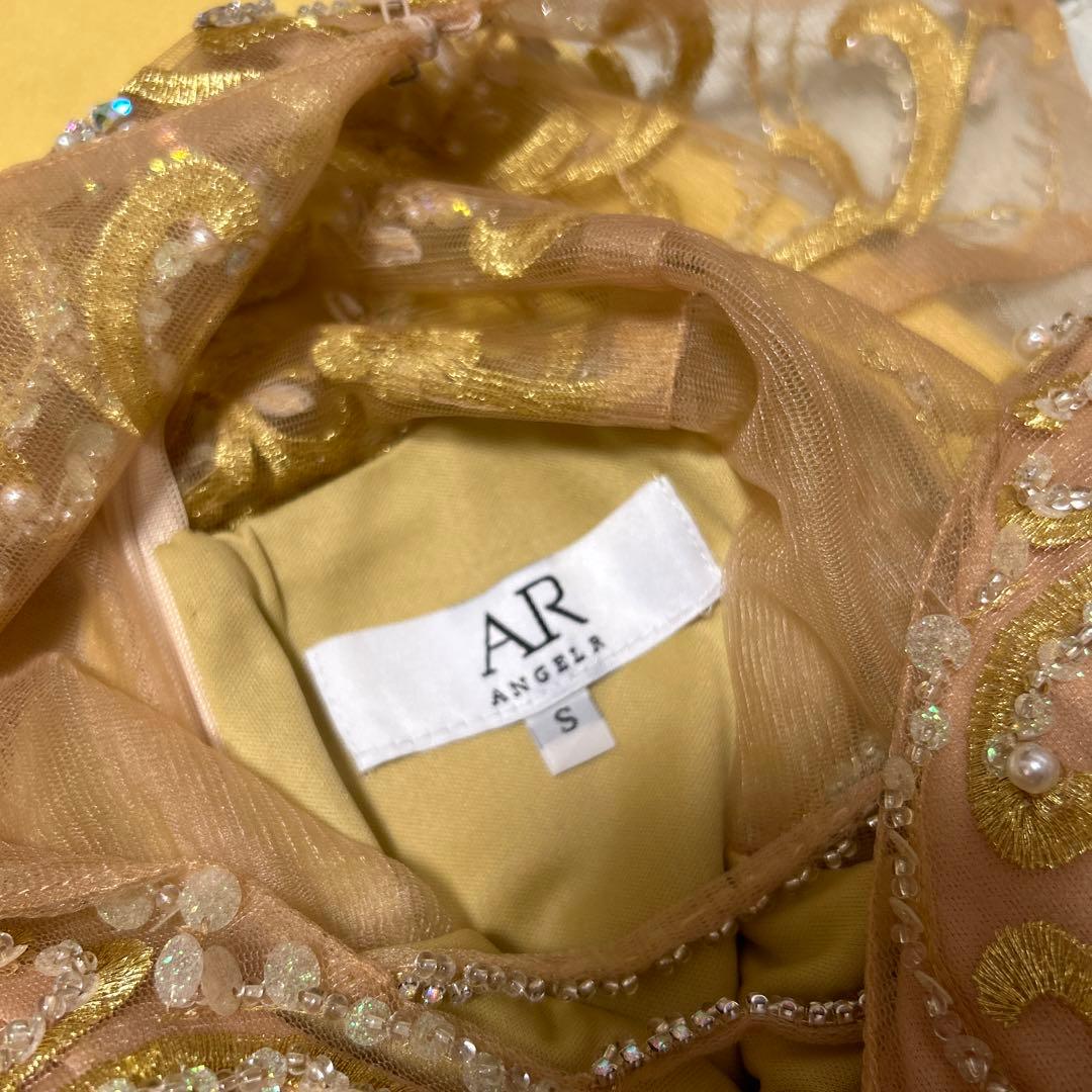 Angel R ドレス イエロー ビーズ刺繍