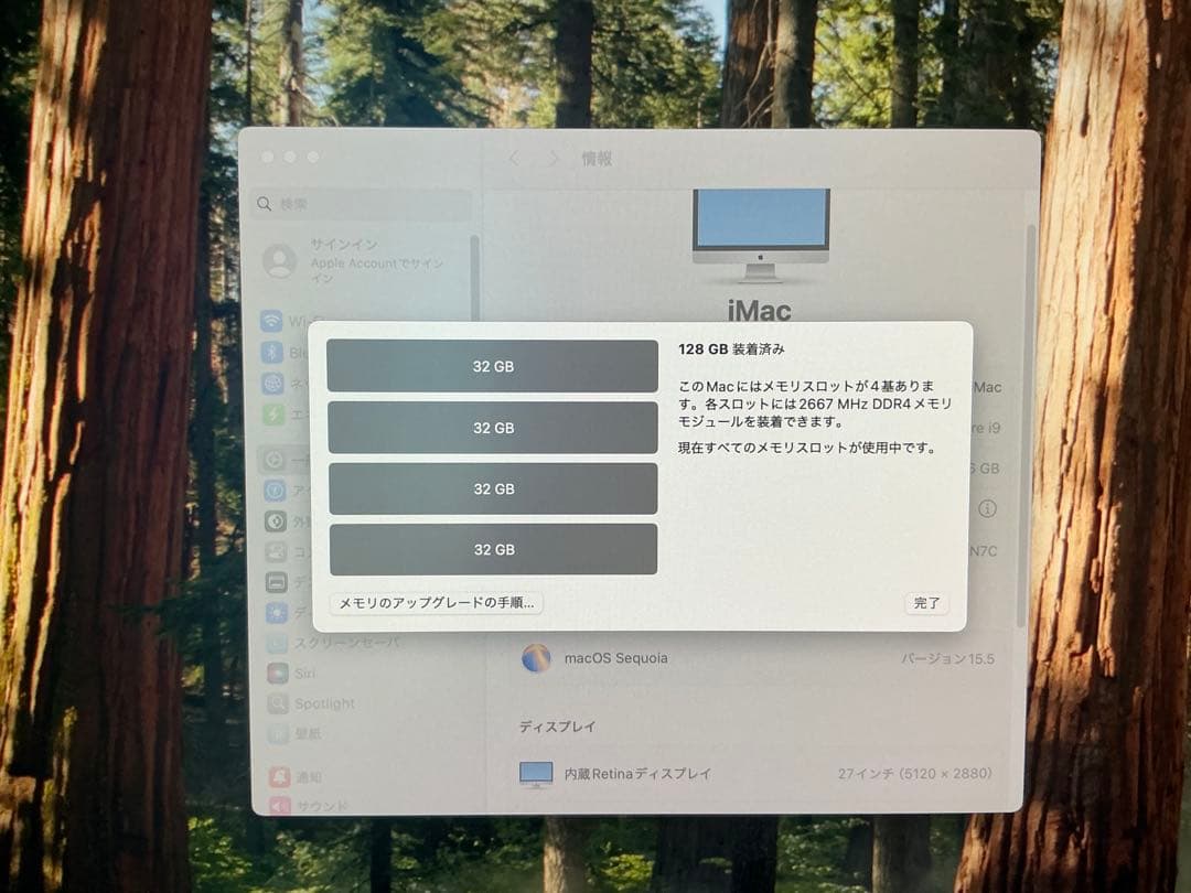 iMac 5K, 27インチ, 2020 i9 128G 1T 5700XT
