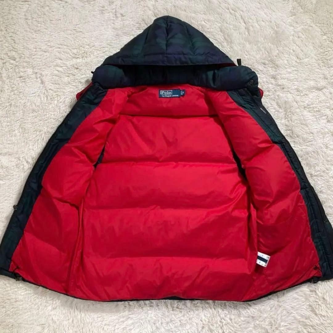 極美品 ポロバイラルフローレン ダウンベスト チェック ブラックウォッチ S