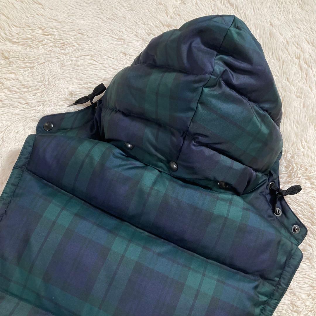 極美品 ポロバイラルフローレン ダウンベスト チェック ブラックウォッチ S