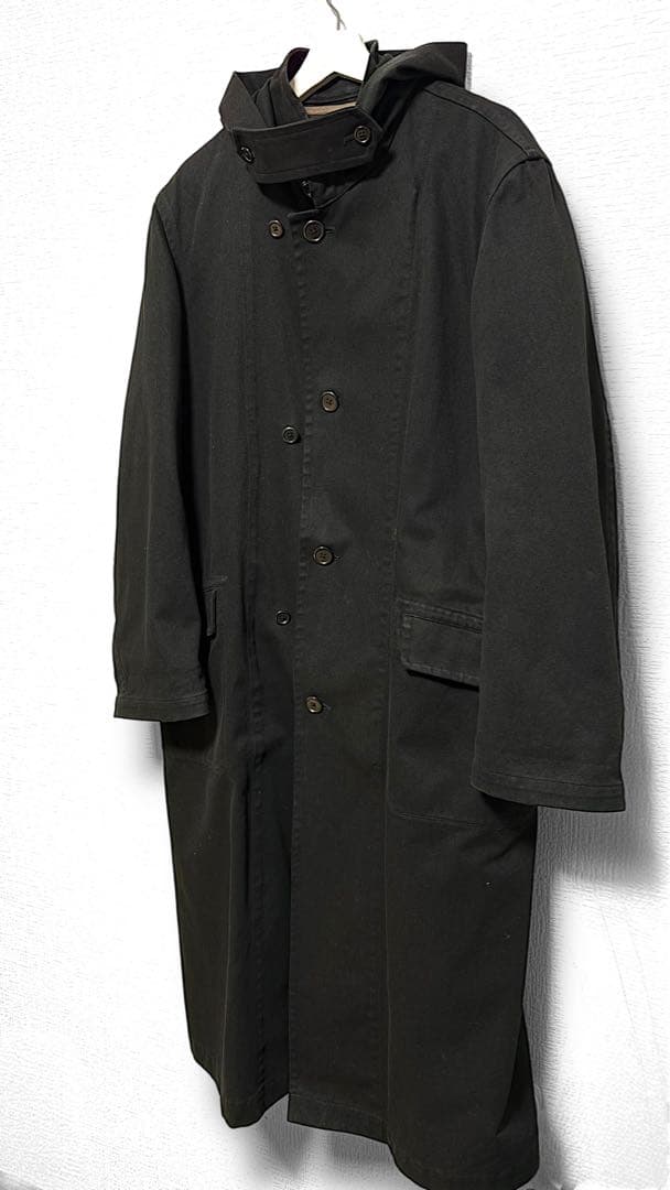 ヨウジヤマモト/ミリタリーライナー/フラップ/フーデッドロング/モッズコート/黒