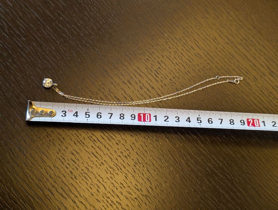 プラチナネックレスチェーン　シルバージルコニアネックレスチャーム
