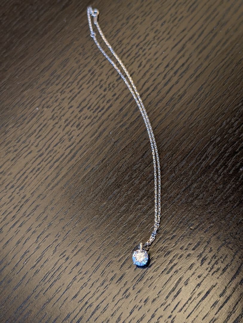 プラチナネックレスチェーン　シルバージルコニアネックレスチャーム