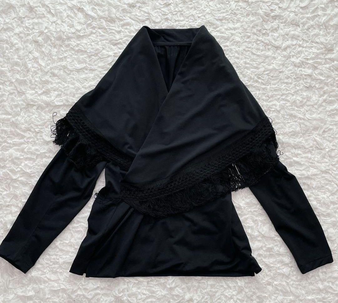 LUNA MATTINO ブラック フリンジショール