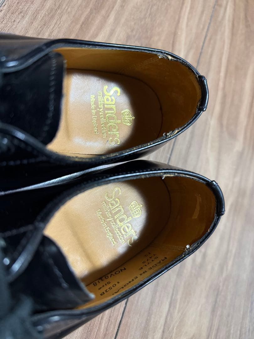 Sanders サンダース レディース ミリタリー プレーントゥ シューズ