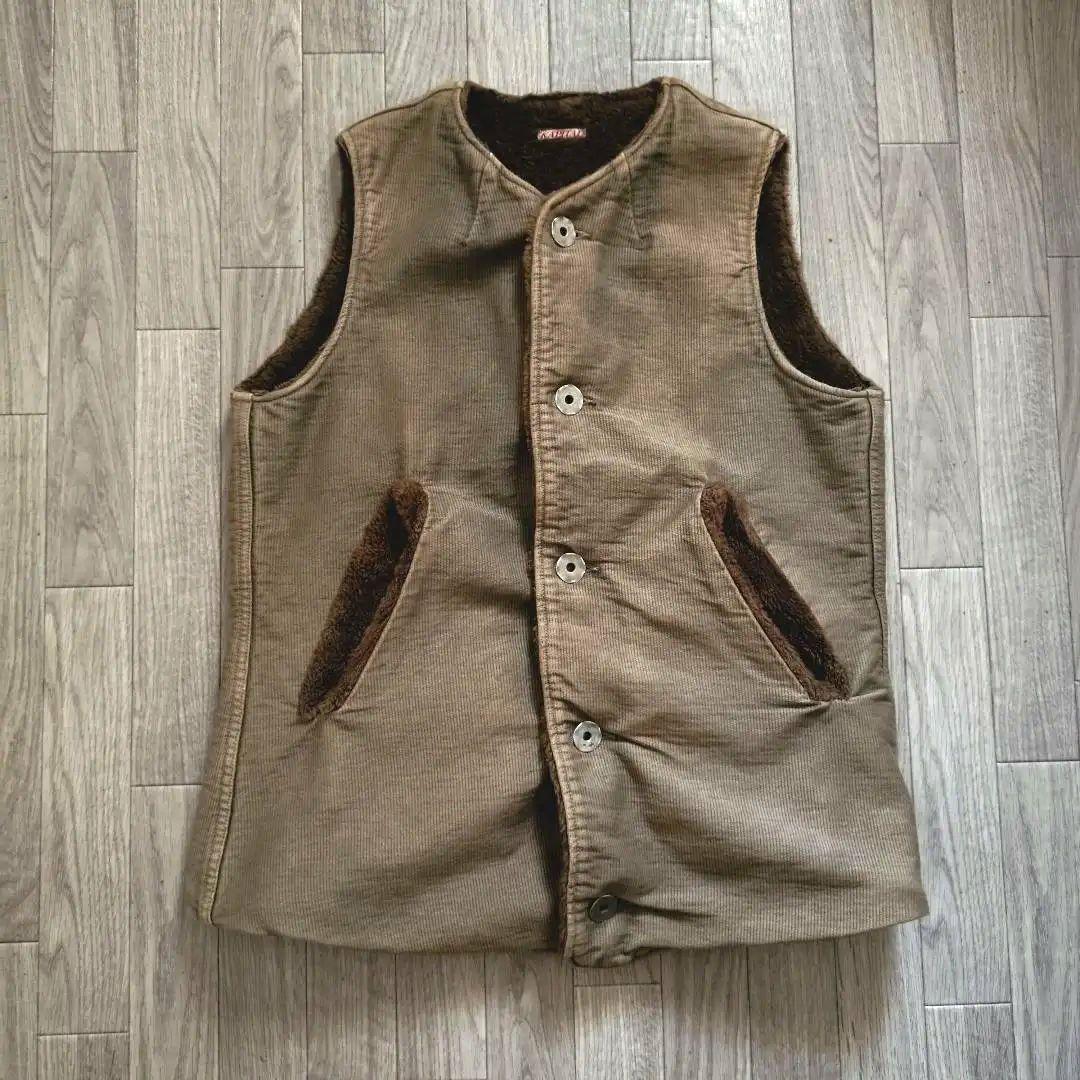 希少 KAPITAL 完売品 細コーデュロイ ボアベスト シンチバック