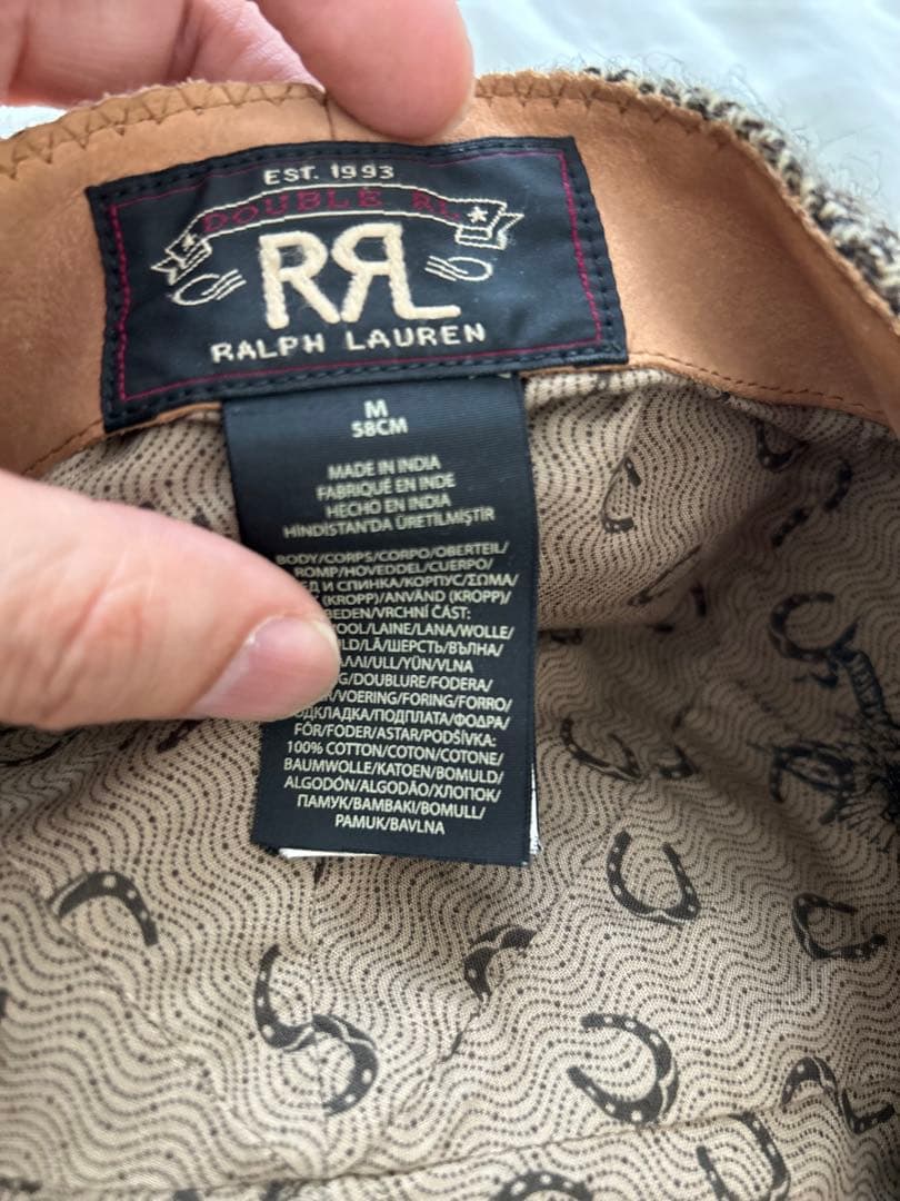 激レア品　ダブルアールエル　RRL ニュースボーイキャップ　レザーパインピング