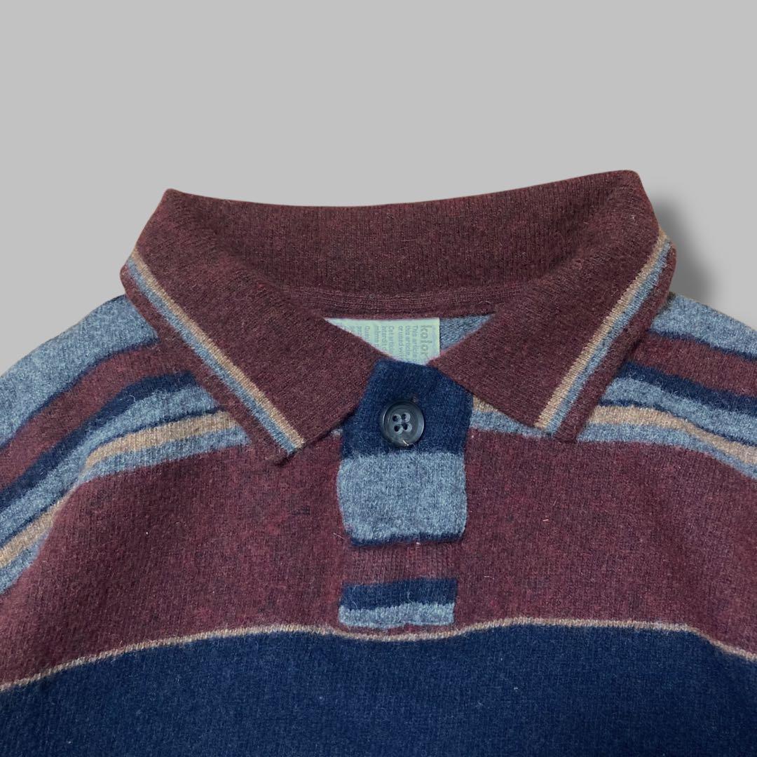 Tee【kolor】BORDER KNIT POLO 3109T