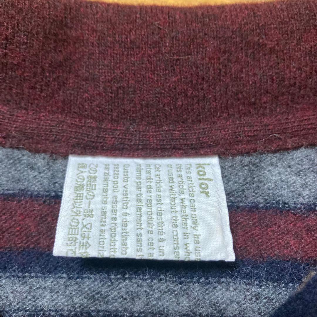 Tee【kolor】BORDER KNIT POLO 3109T