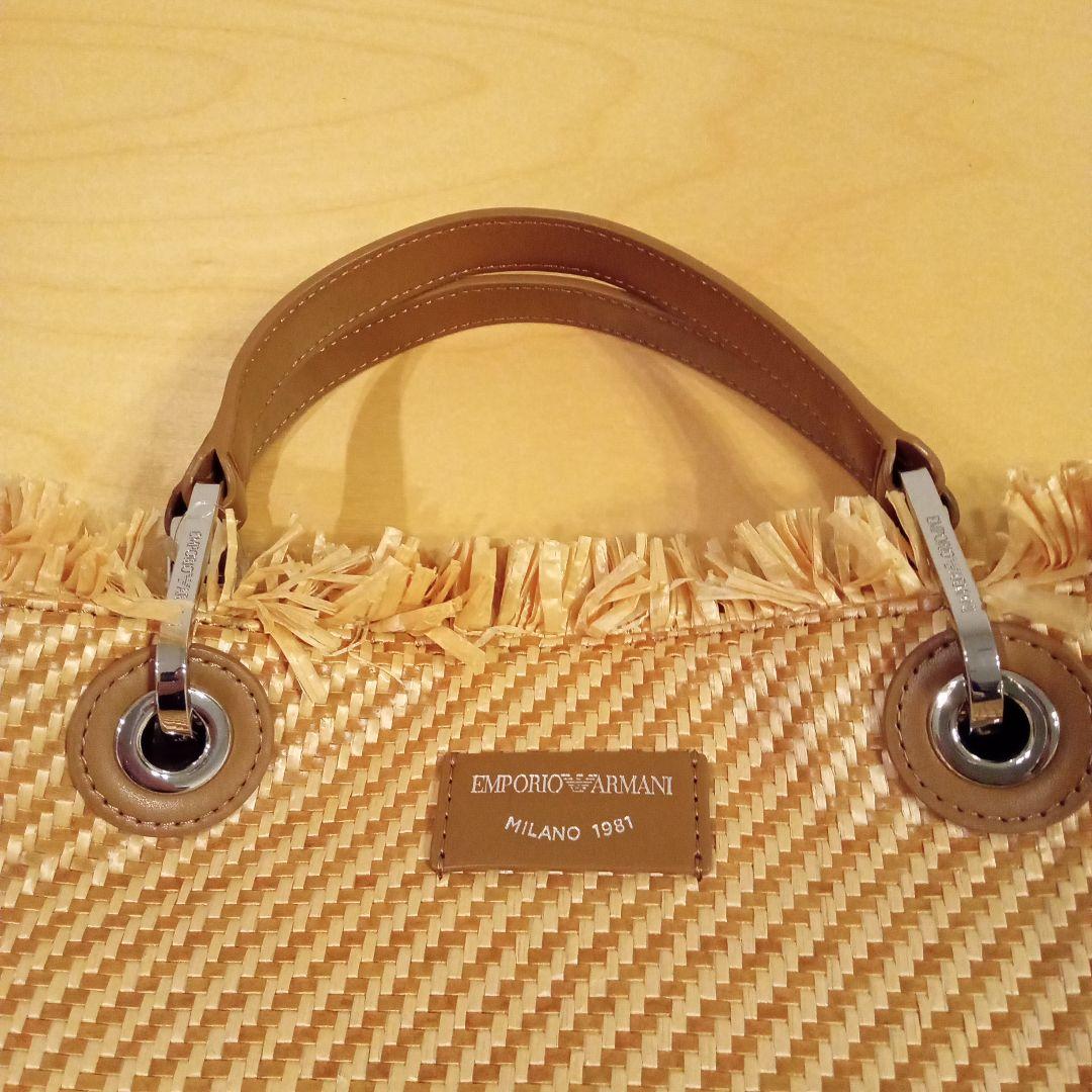 エンポリオアルマーニ　ラフィアトートバッグ