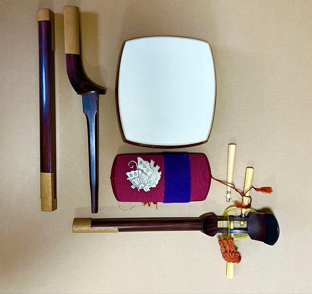 和楽器 三味線 高級糸巻き 箱付き　現状品特価