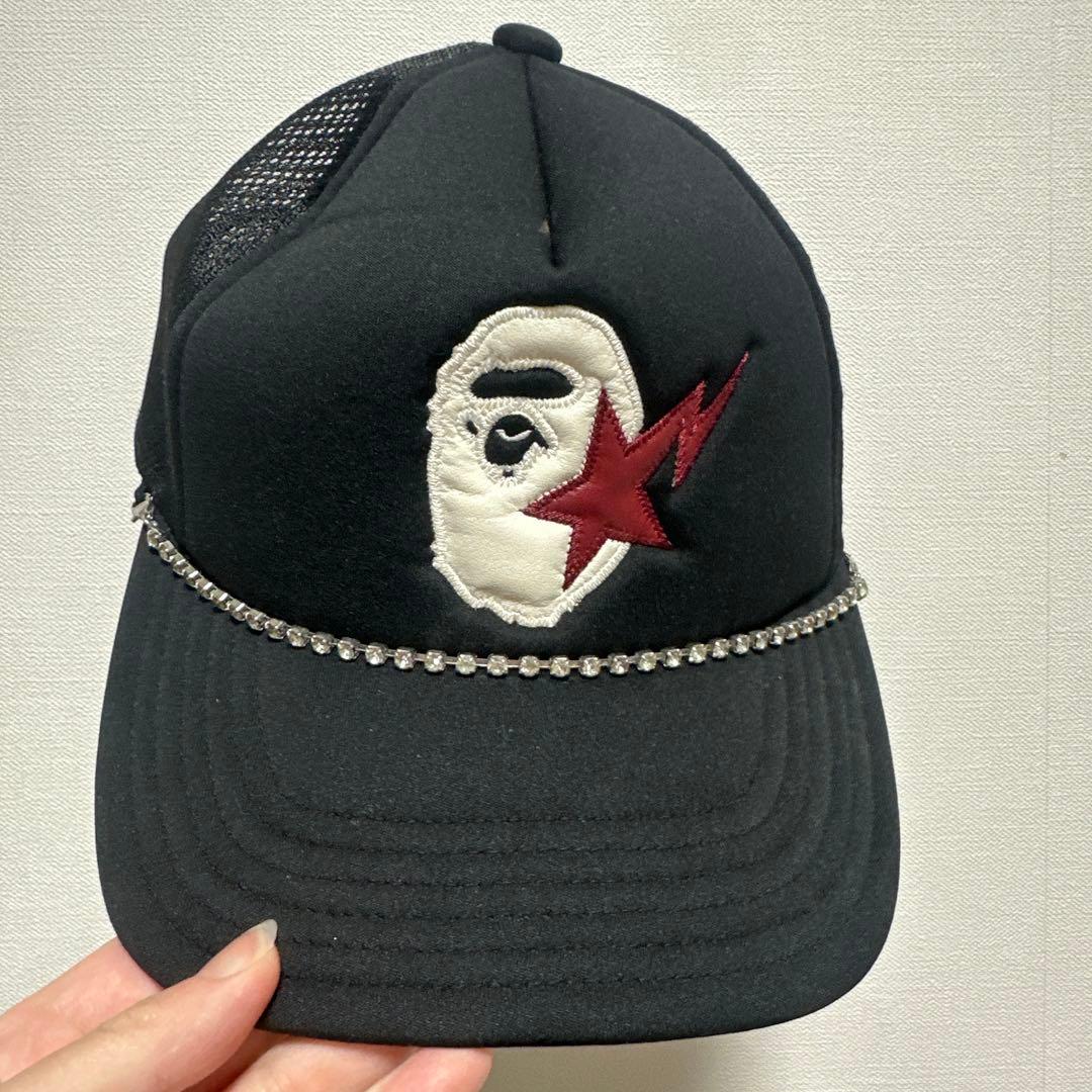 BAPE ブラック トラッカーハット