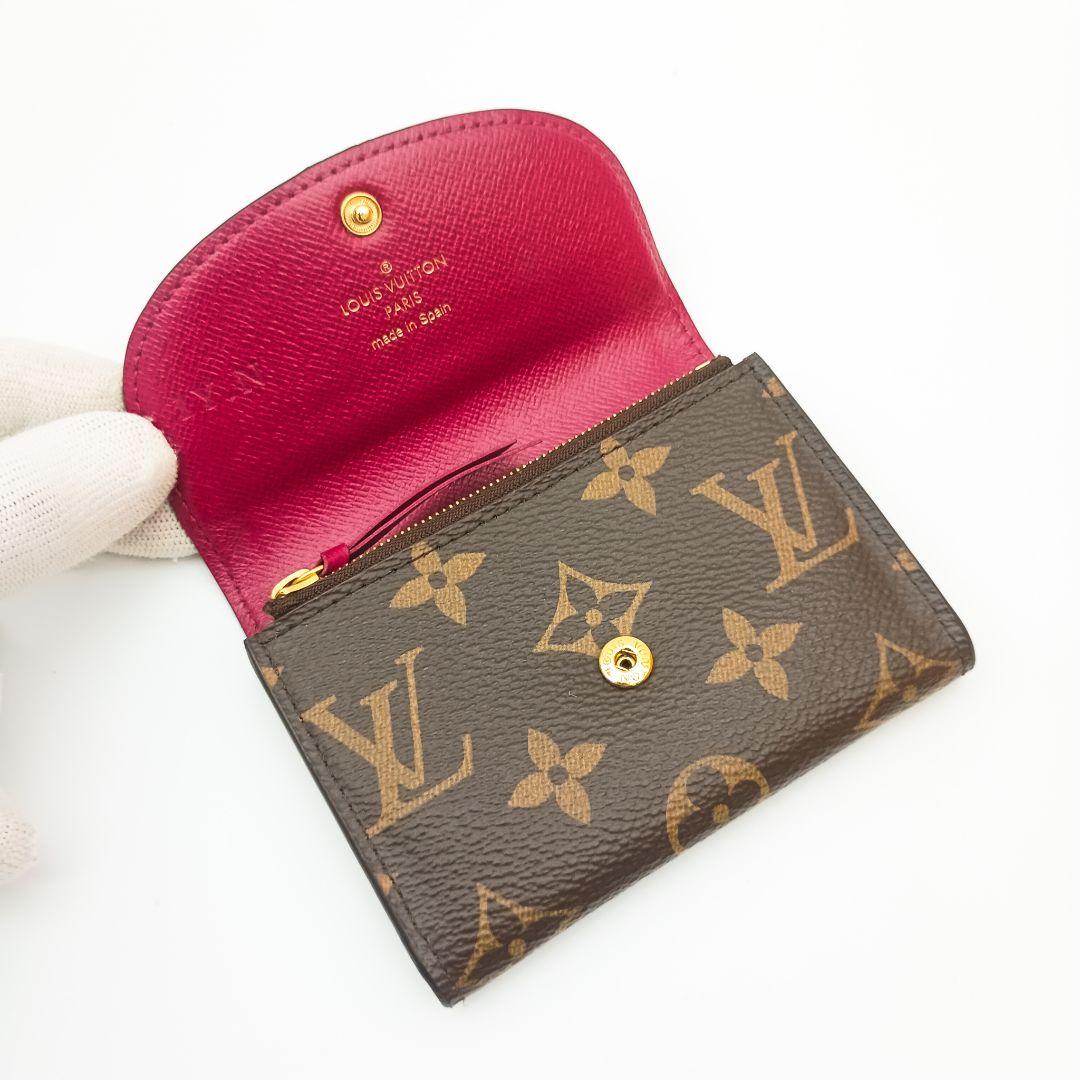 【美品S】ルイヴィトン　ポルトモネロザリ　モノグラム　フューシャ　ケース