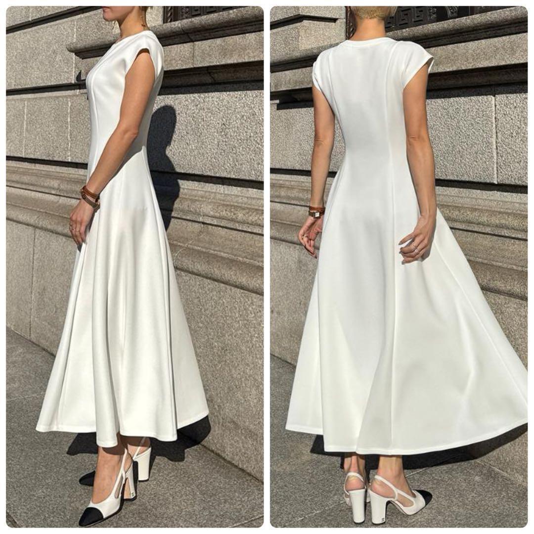 【JENNE】25SS ケリーライクドレープカットワンピース　フレアドレス　S