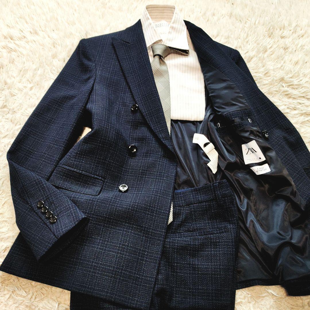 【専用】ZARA セットアップ スーツ ダブルブレスト ネイビー チェック