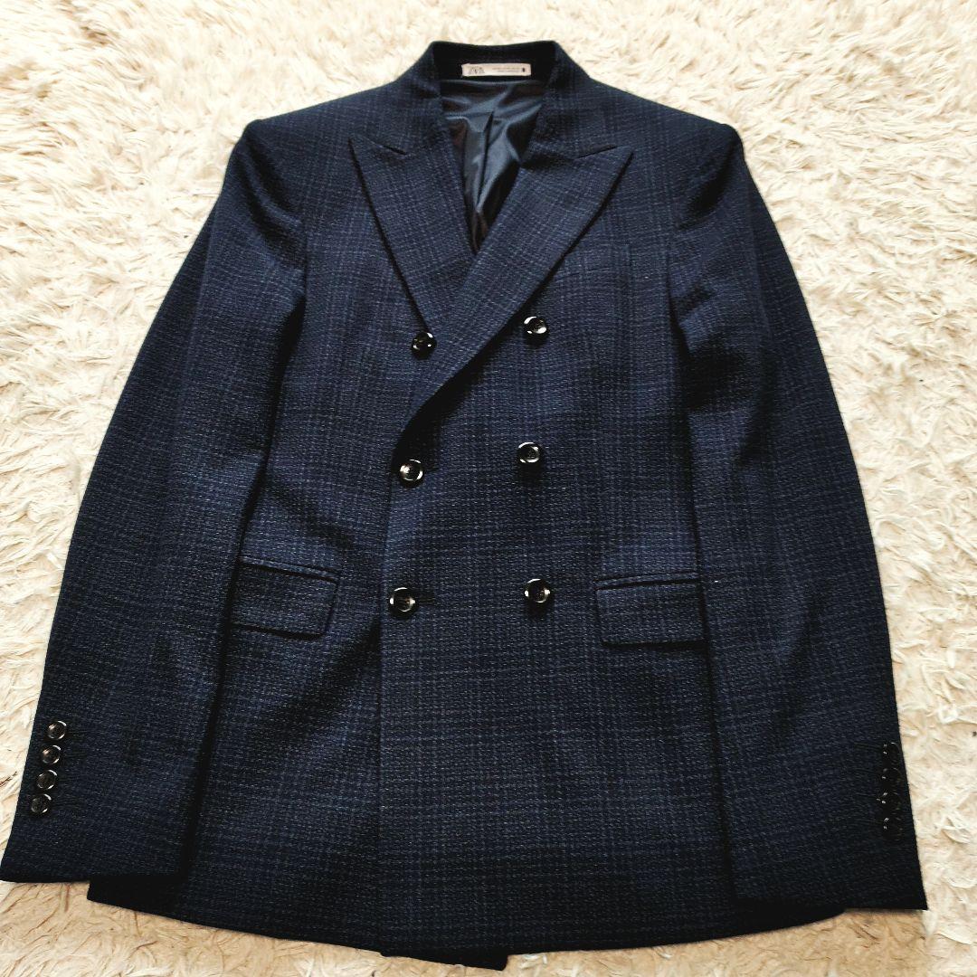 【専用】ZARA セットアップ スーツ ダブルブレスト ネイビー チェック