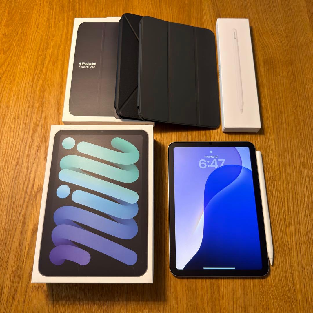 【セット販売】iPad mini A17 Pro+純正ペン+純正ケース他