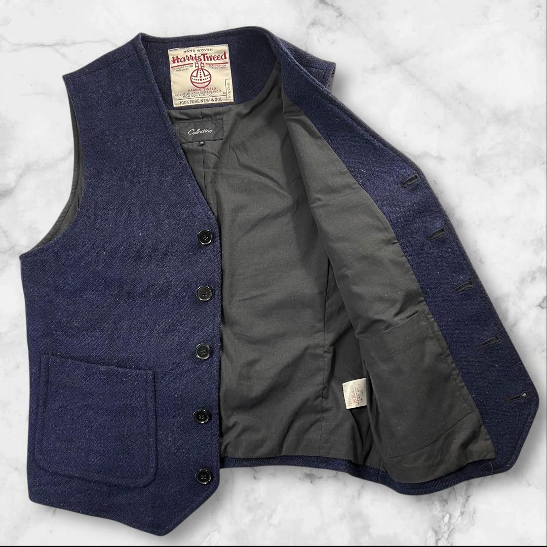 極美品 Collective×Harris Tweed ツイードジレ ベスト L