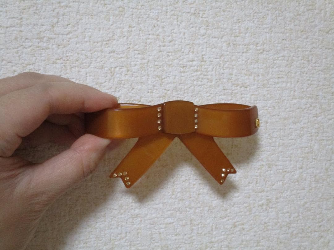 お値下げ不可　未使用自宅保管　アレクサンドルドゥパリ　リボンバレッタ　赤茶