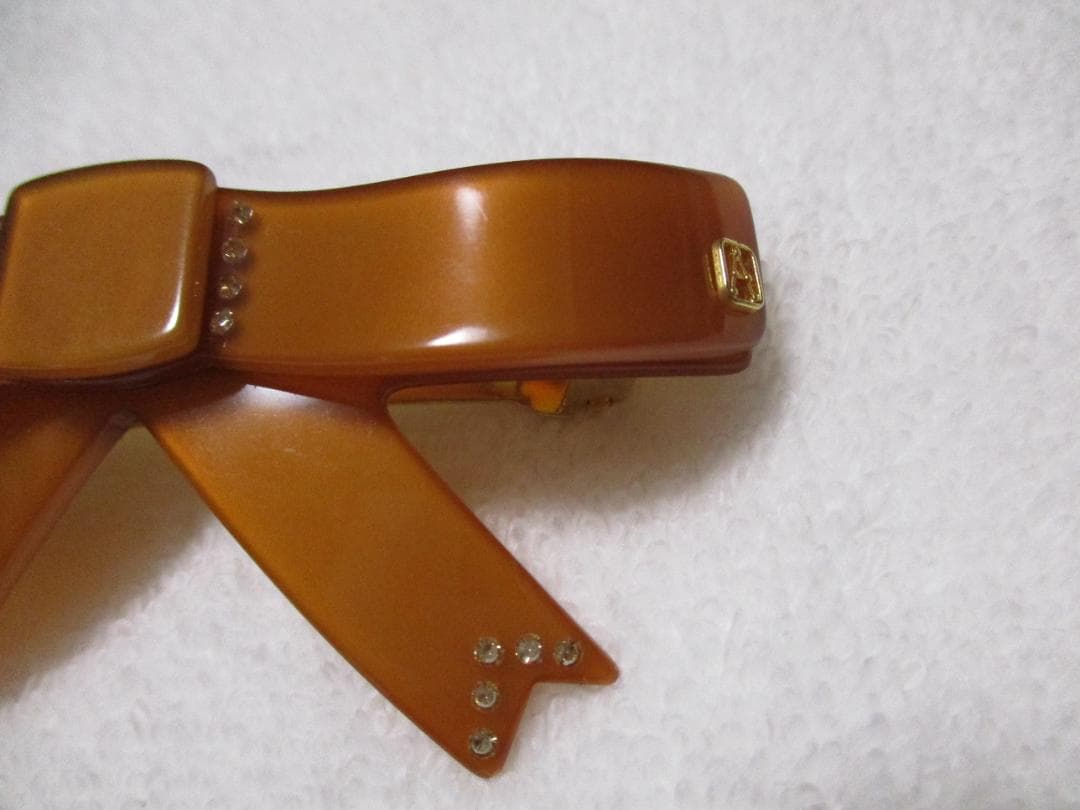 お値下げ不可　未使用自宅保管　アレクサンドルドゥパリ　リボンバレッタ　赤茶