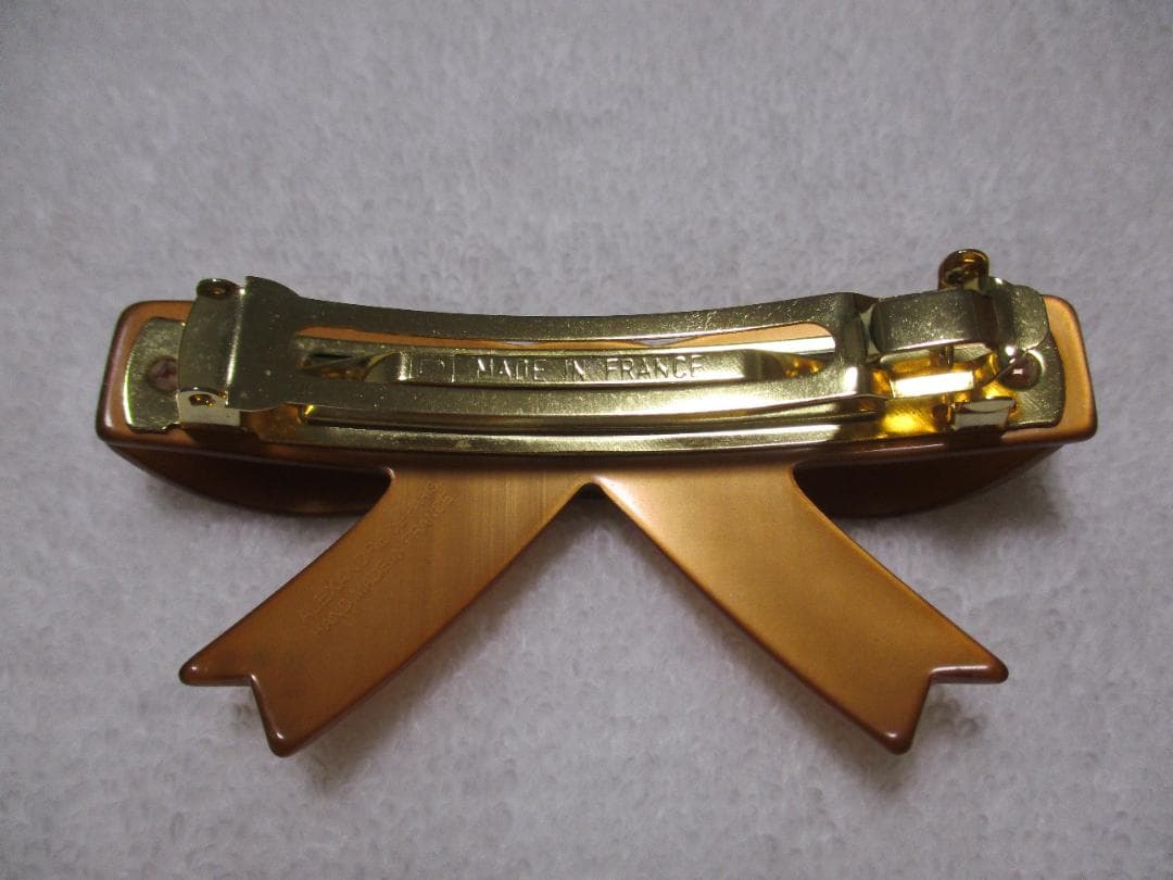 お値下げ不可　未使用自宅保管　アレクサンドルドゥパリ　リボンバレッタ　赤茶