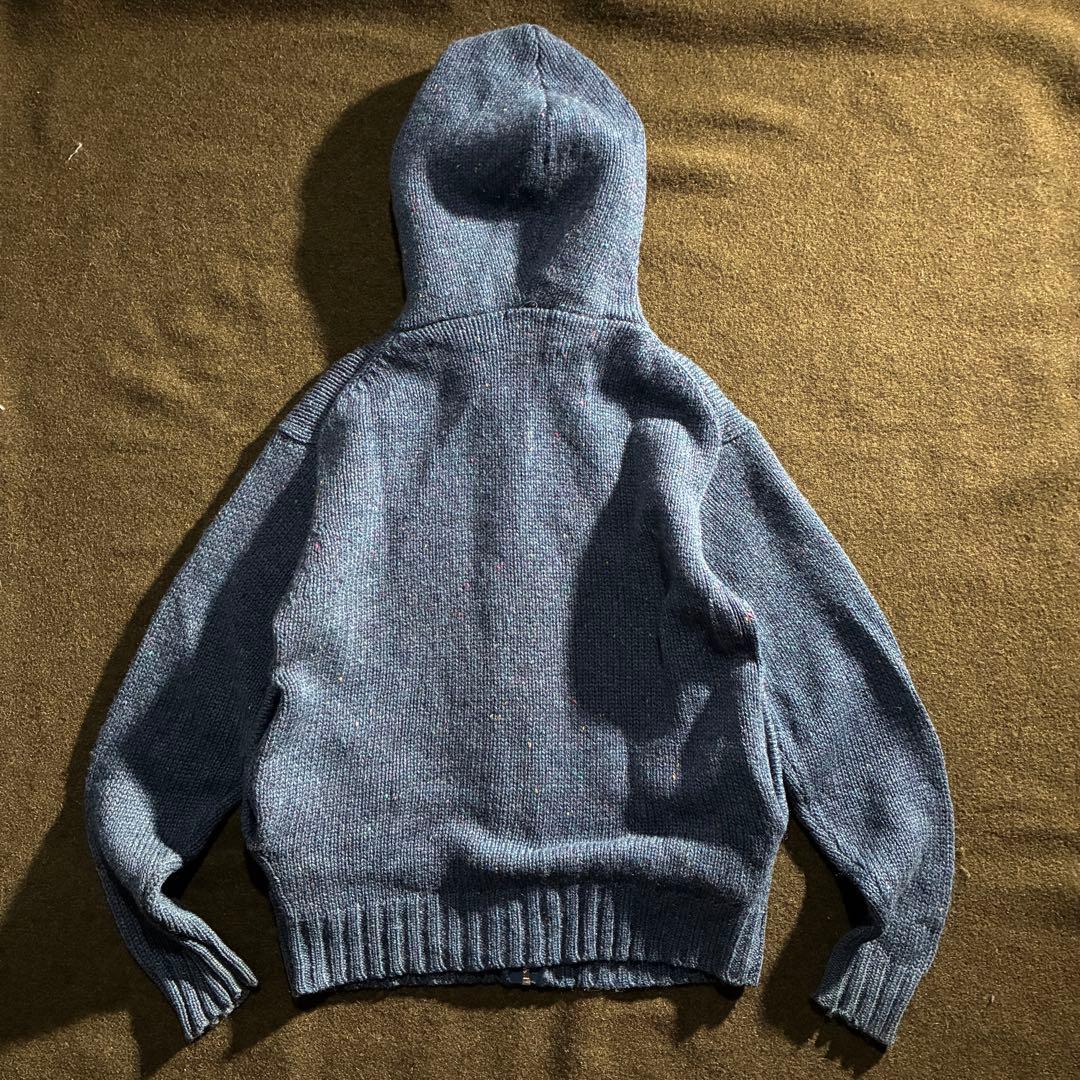 90s vintage ウール　ジップ　ニットパーカー　M/L 相当