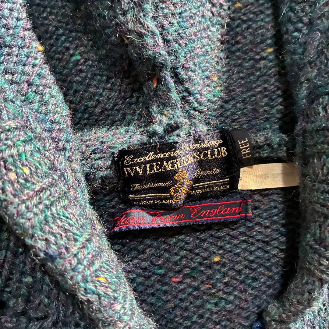 90s vintage ウール　ジップ　ニットパーカー　M/L 相当