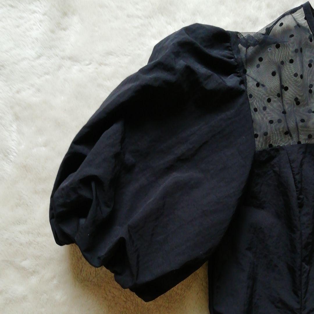 ANDRESD deccolete dot dress 結婚式 ワンピース