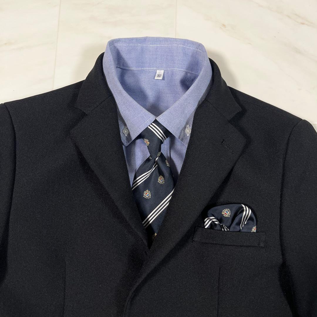 男の子 フォーマルスーツ 160 受験 卒業式 スーツセット チェックズボン