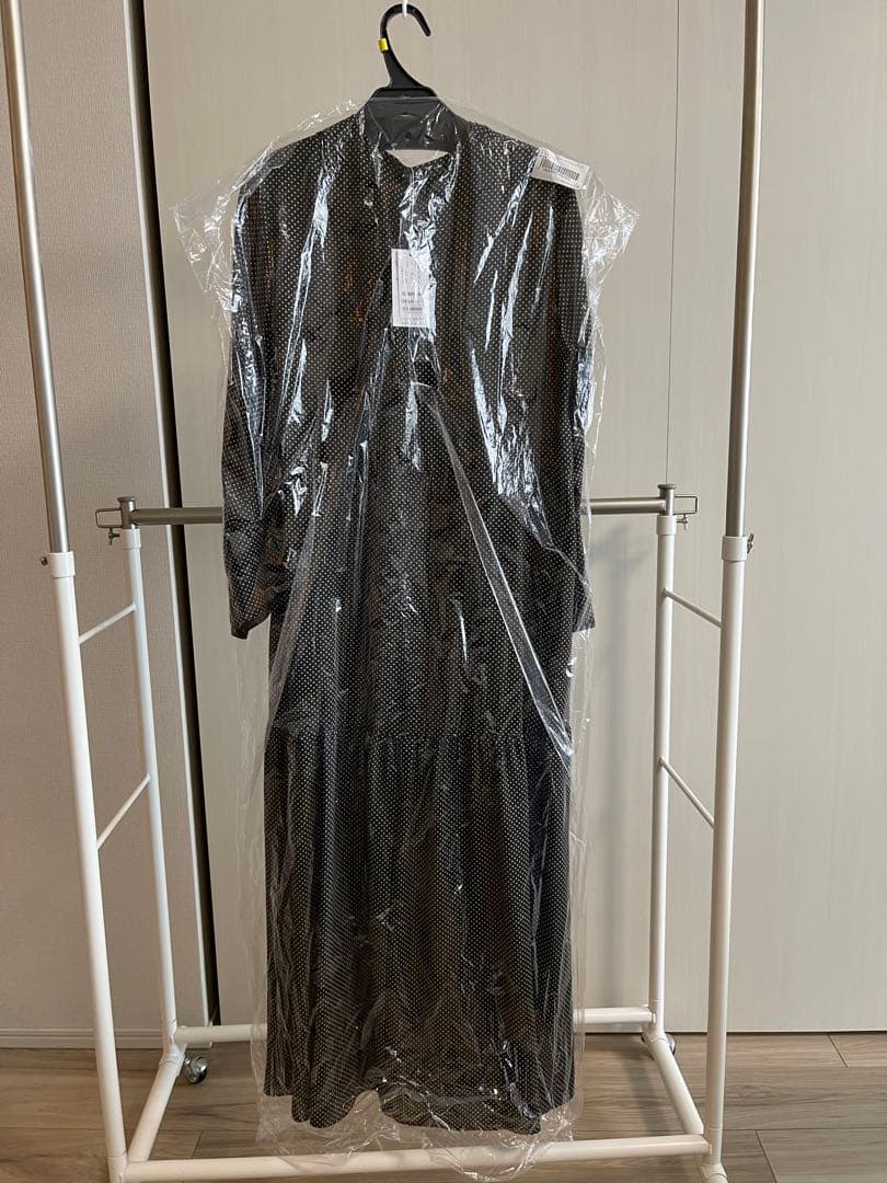 Ballsey ミニドットプリントフレアギャザーワンピース