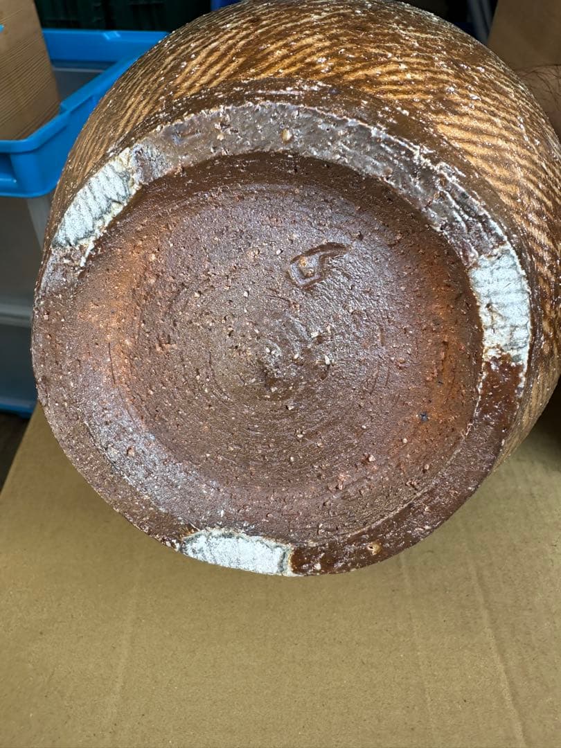 た*ん様 島岡達三作ー 陶器 花瓶 持ち手付き 大きめ 木箱付き