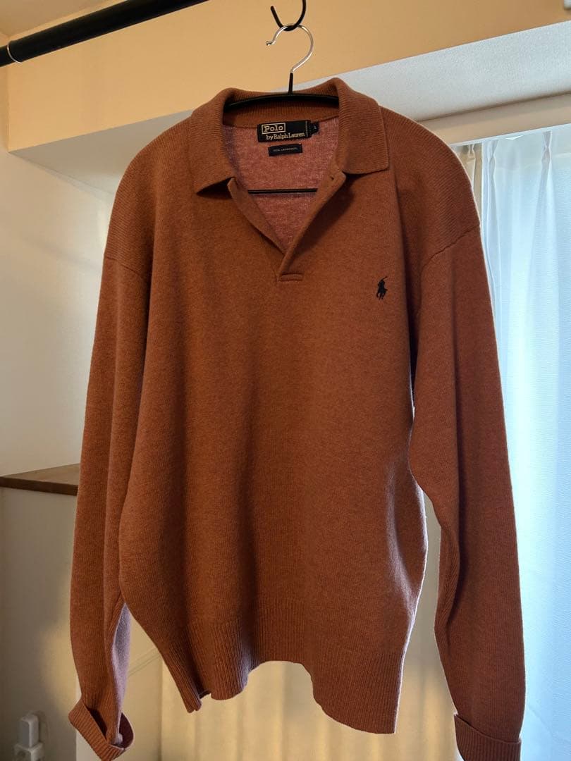 y*n様 90s ラルフローレン　ラムウール　ニット　ハーフボタン　ピンク　ポニ