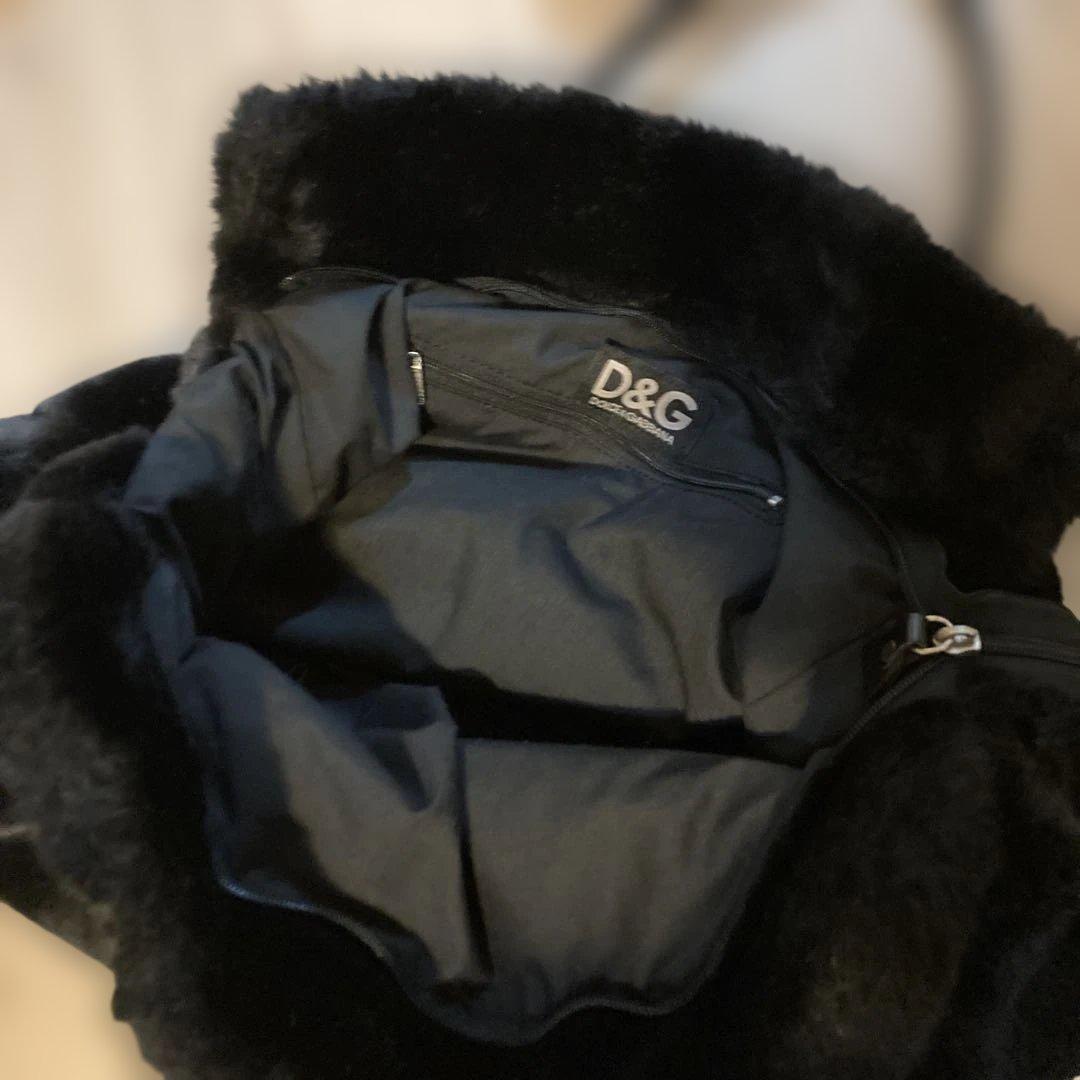 D&G ブラックファーバッグ ポーチ付き