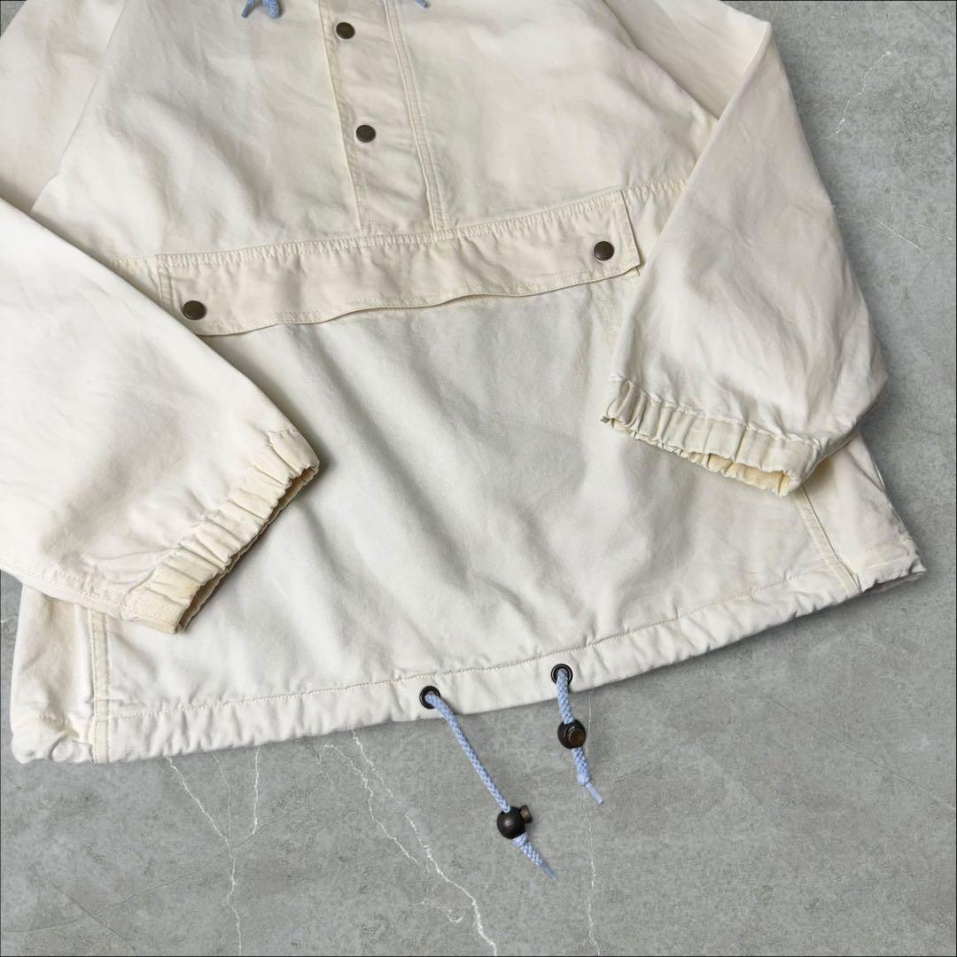 80s Eddie Bauer 黒タグ コットンアノラックパーカー 生成り 白