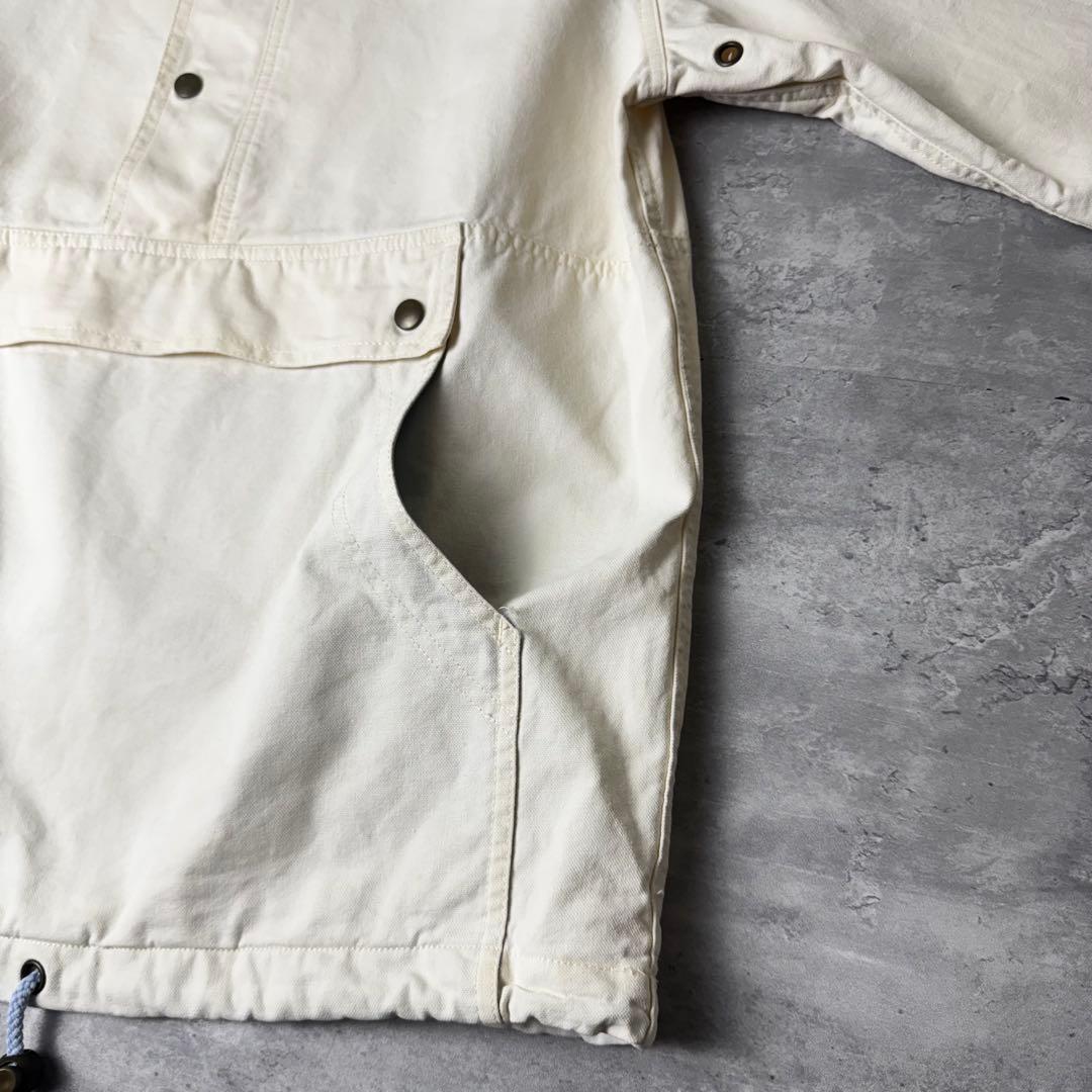 80s Eddie Bauer 黒タグ コットンアノラックパーカー 生成り 白