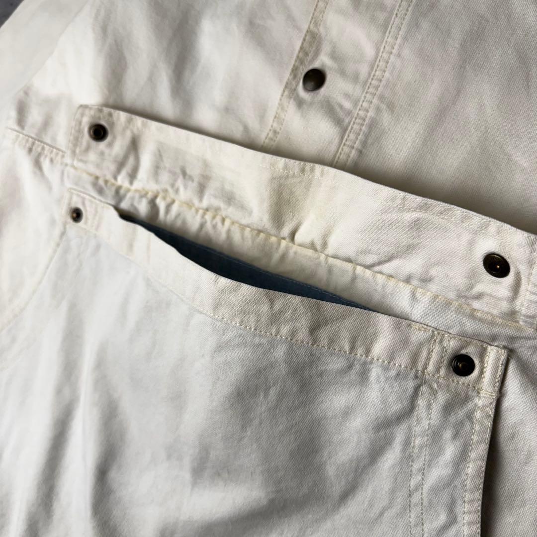 80s Eddie Bauer 黒タグ コットンアノラックパーカー 生成り 白