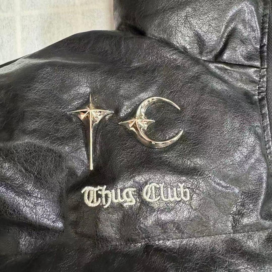 THUG CLUB サグクラブ レザー ダウンジャケット M n