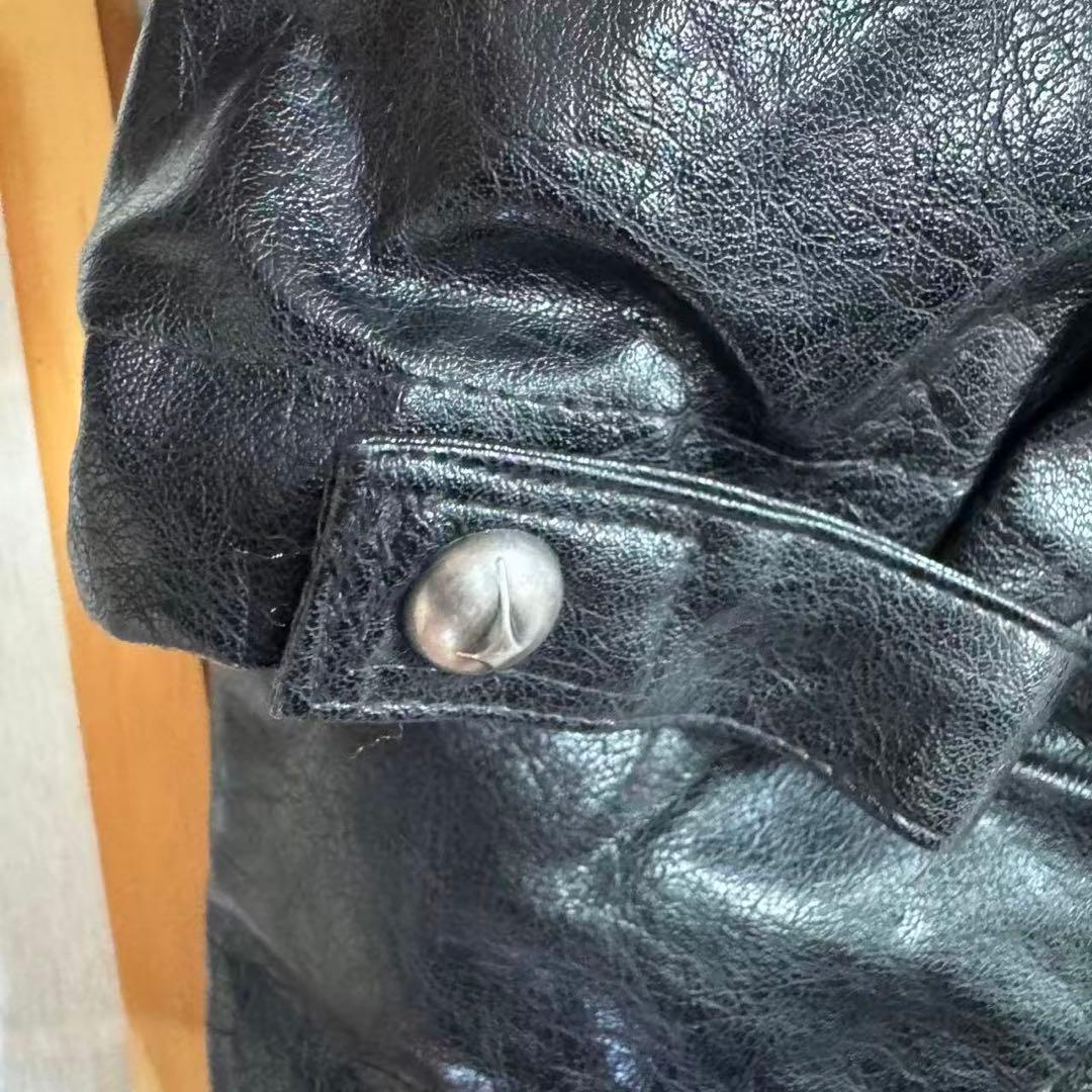 THUG CLUB サグクラブ レザー ダウンジャケット M n