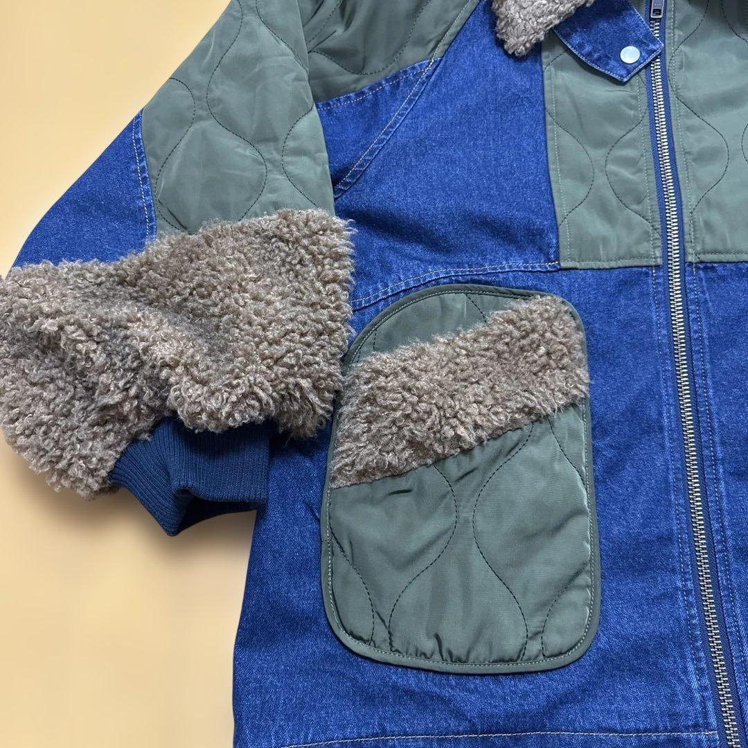 m*i様 DOUBLE NAME ボア2WAY ジャケット　インディゴブルー