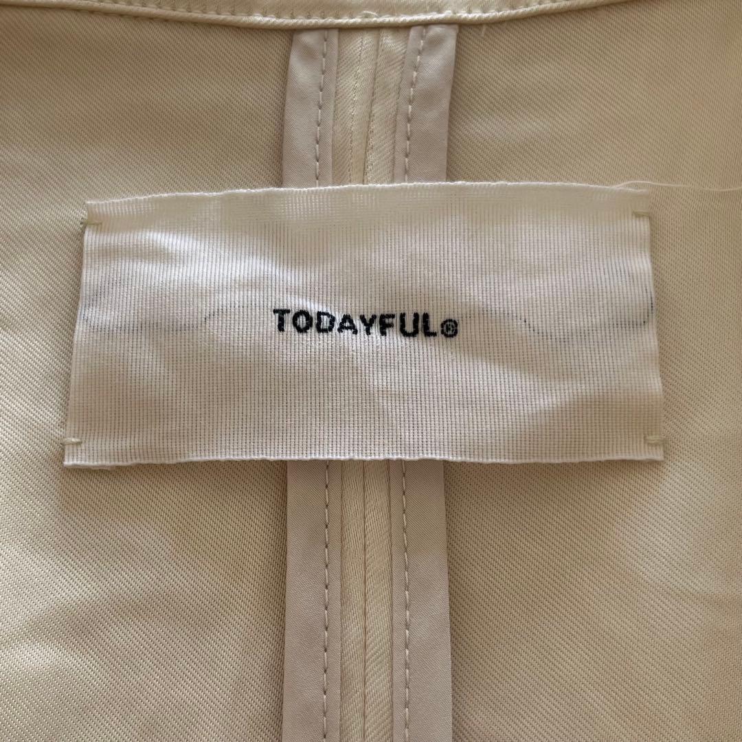 TODAYFUL サテンオーバージャケット　エクリュ　長袖　テーラード　38美品
