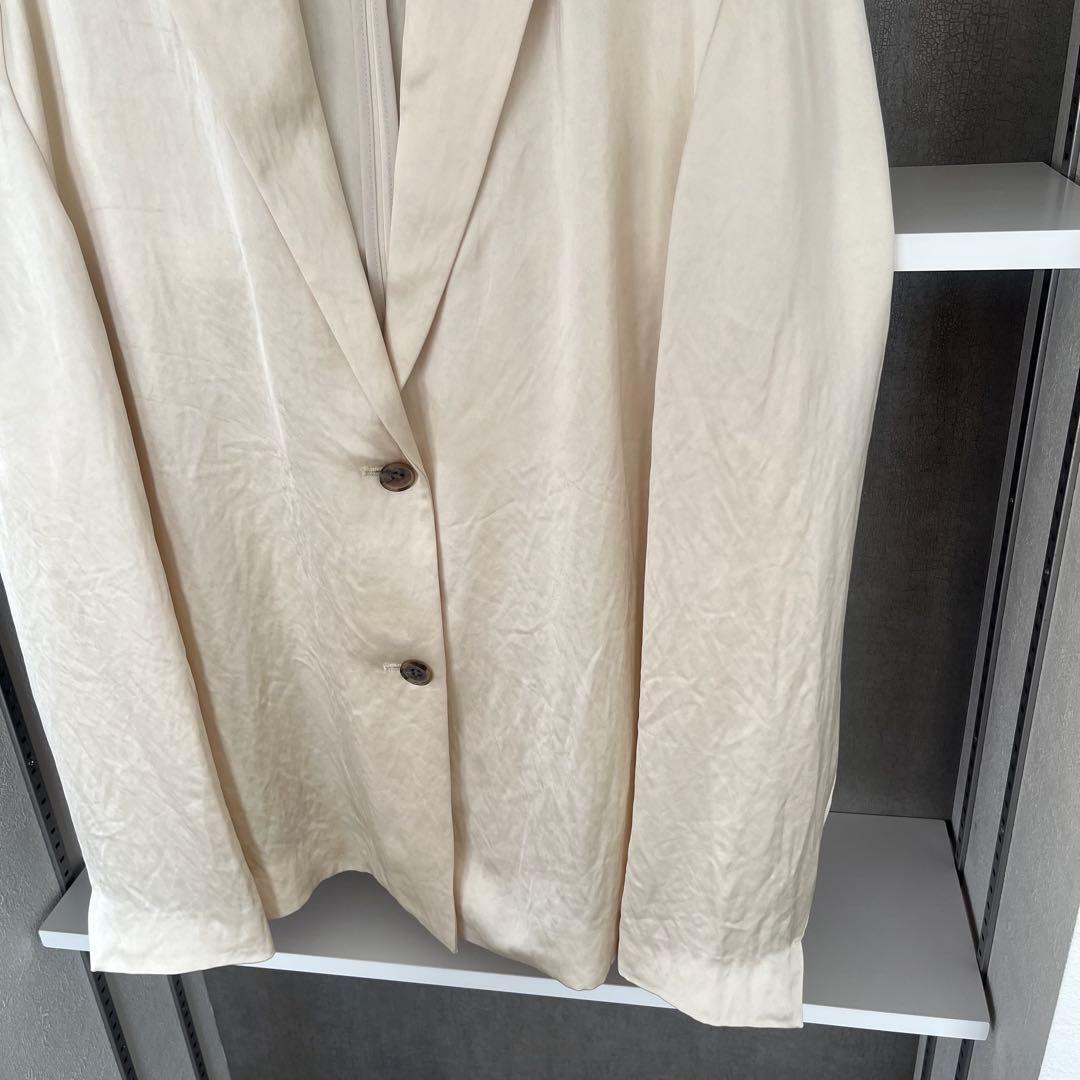 TODAYFUL サテンオーバージャケット　エクリュ　長袖　テーラード　38美品