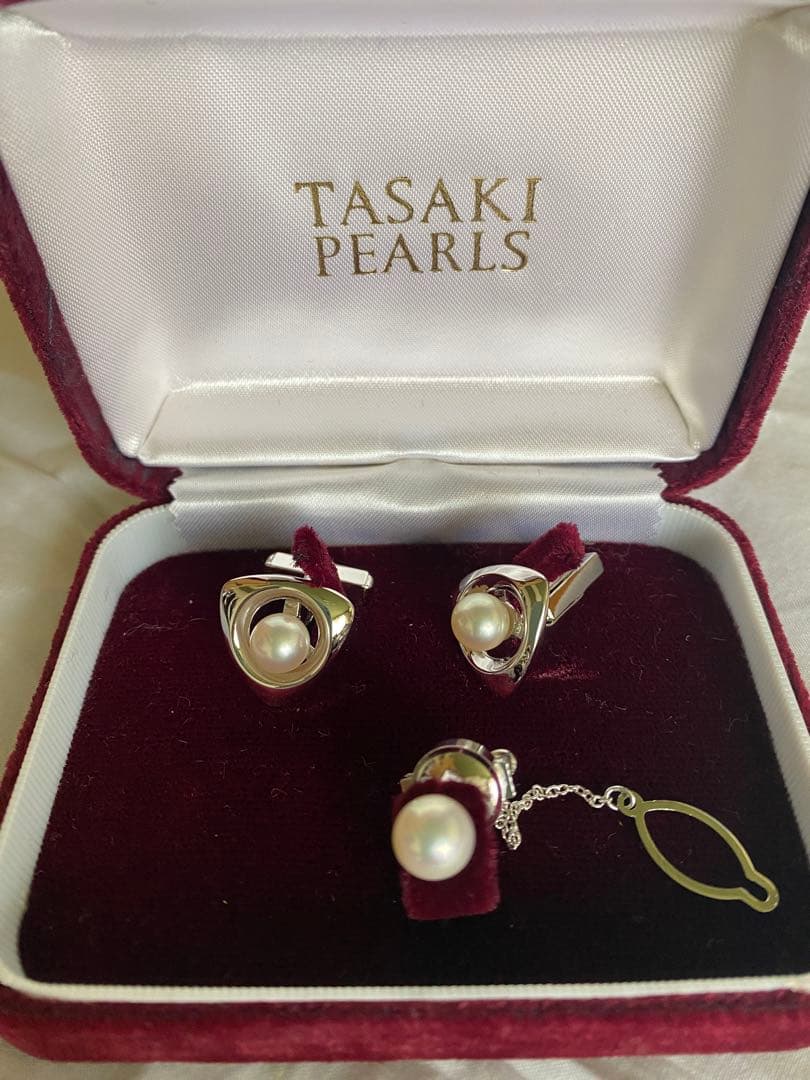 田崎真珠ホワイトパール ネクタイピンセット