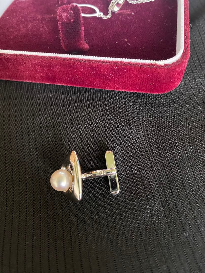 田崎真珠ホワイトパール ネクタイピンセット