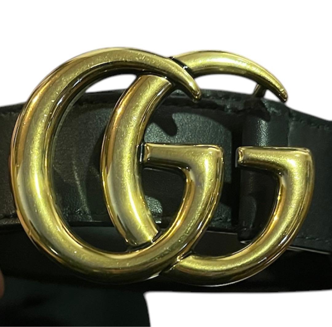★(中古美品) GUCCI ダブルGロゴ ベルト ブラック★