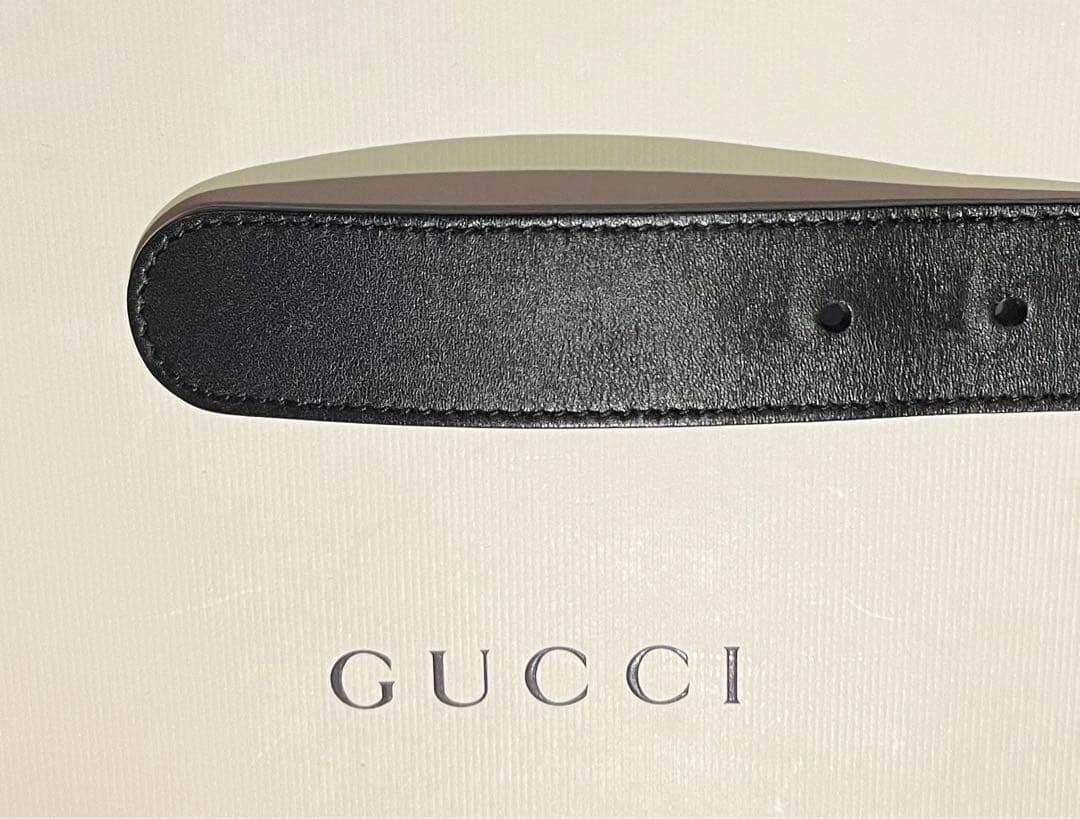 ★(中古美品) GUCCI ダブルGロゴ ベルト ブラック★