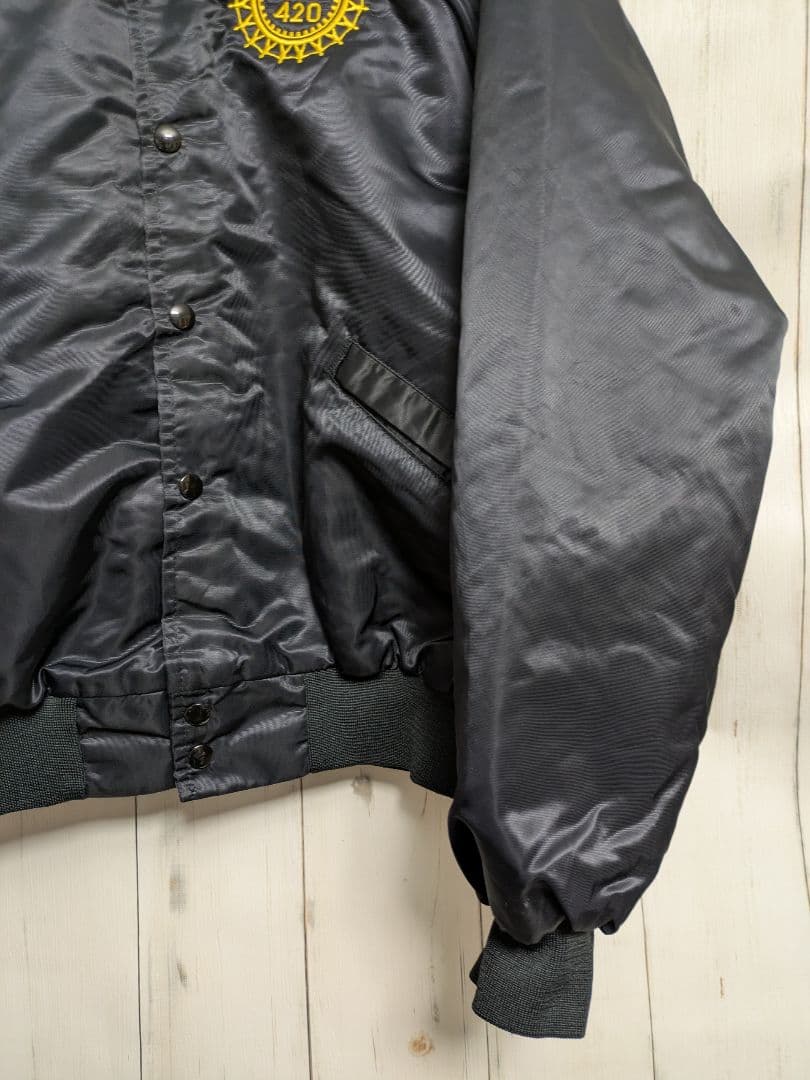 90s USA製 King Louie UAW スタジャン XL ブラック f2