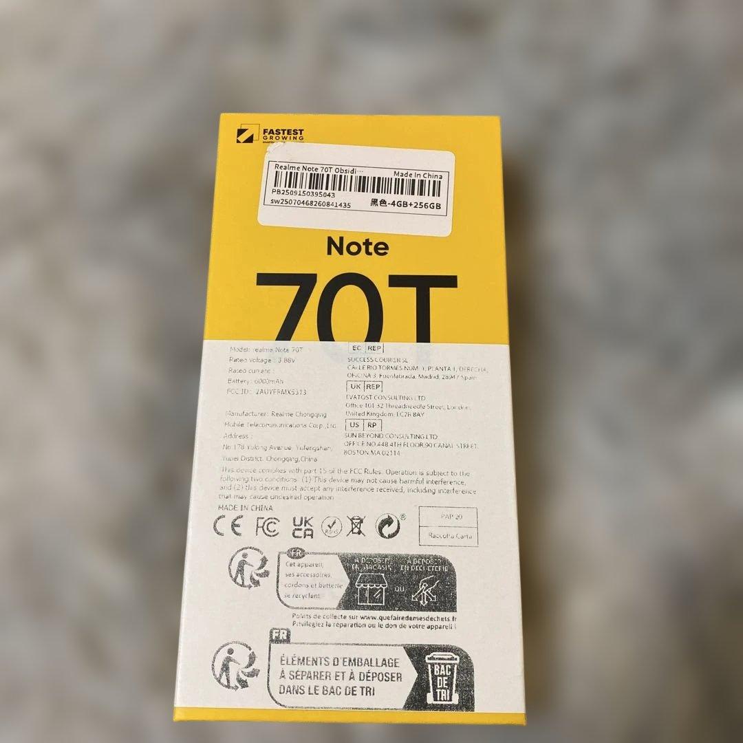 スマートフォン本体 realme Note 70T 4GB/256GB BEACH